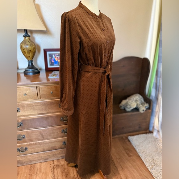 NWT Hem & Thread Chocolate Long Sleeve Coat Dress - Picture 5 of 12